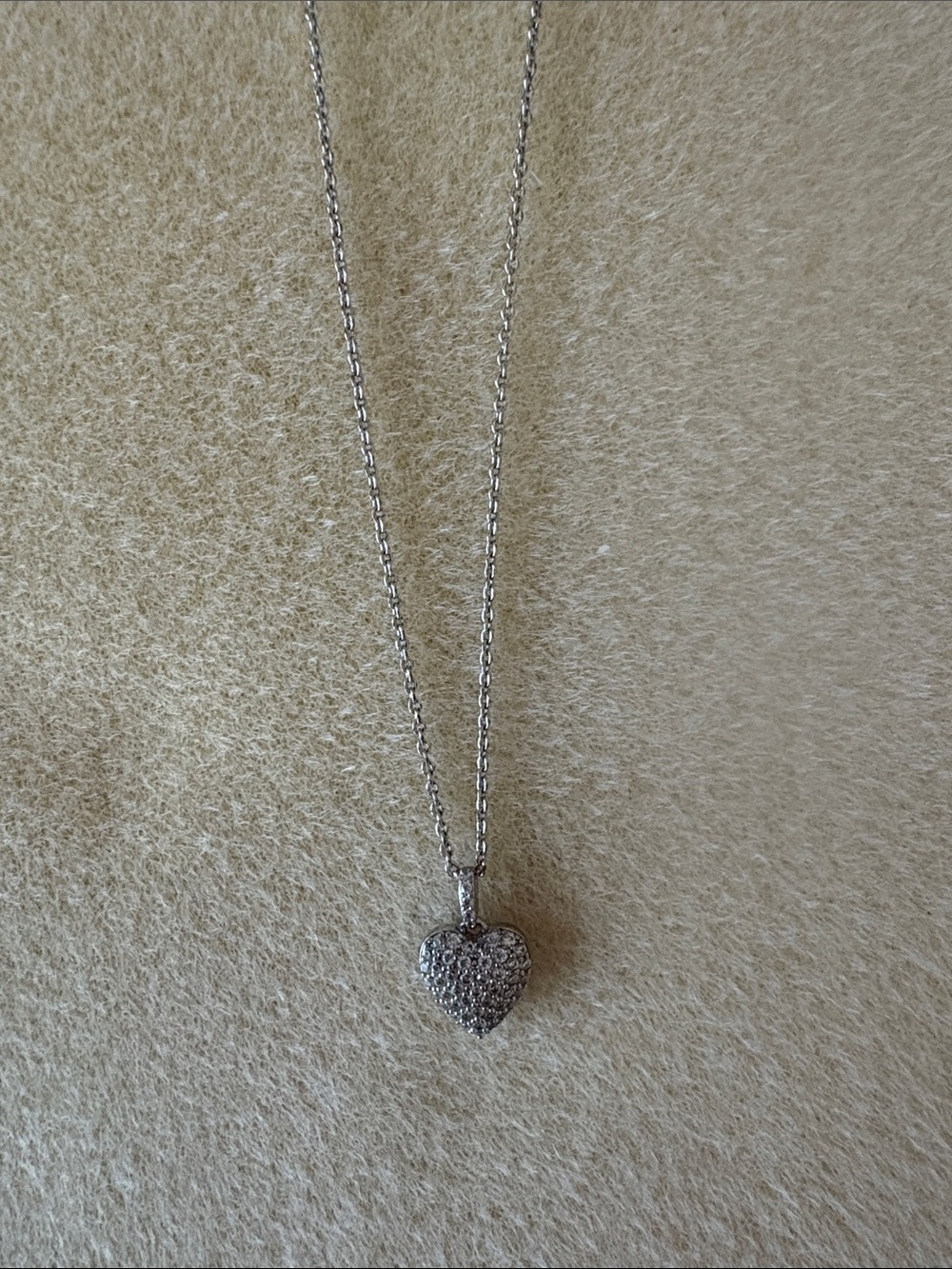 Eliot Danori Silver Heart Pavé Pendant Necklace